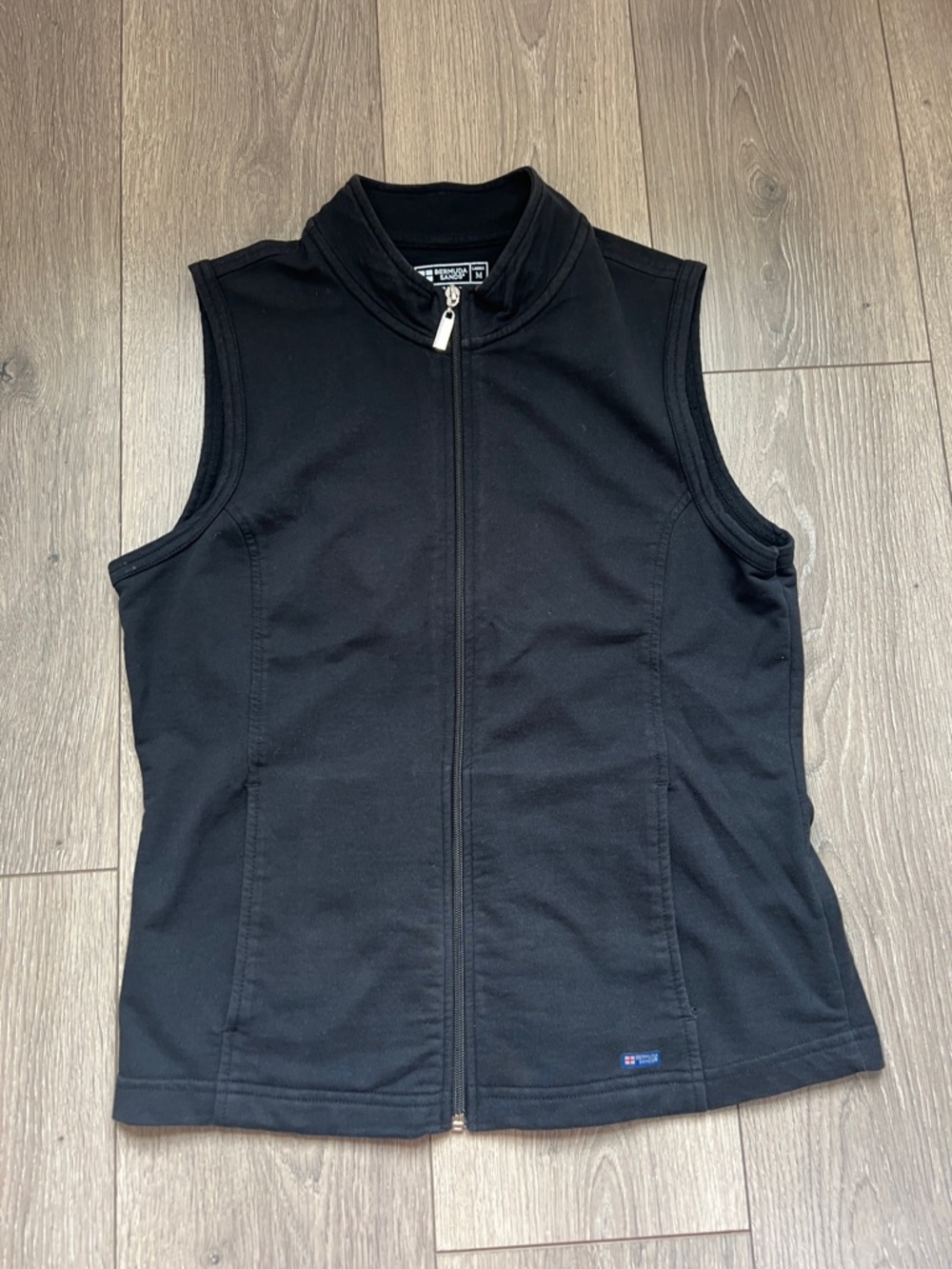 Bermuda Sands , Sz M Black Sleeveless Zip-Front Vest, lightweight, spring, Golf